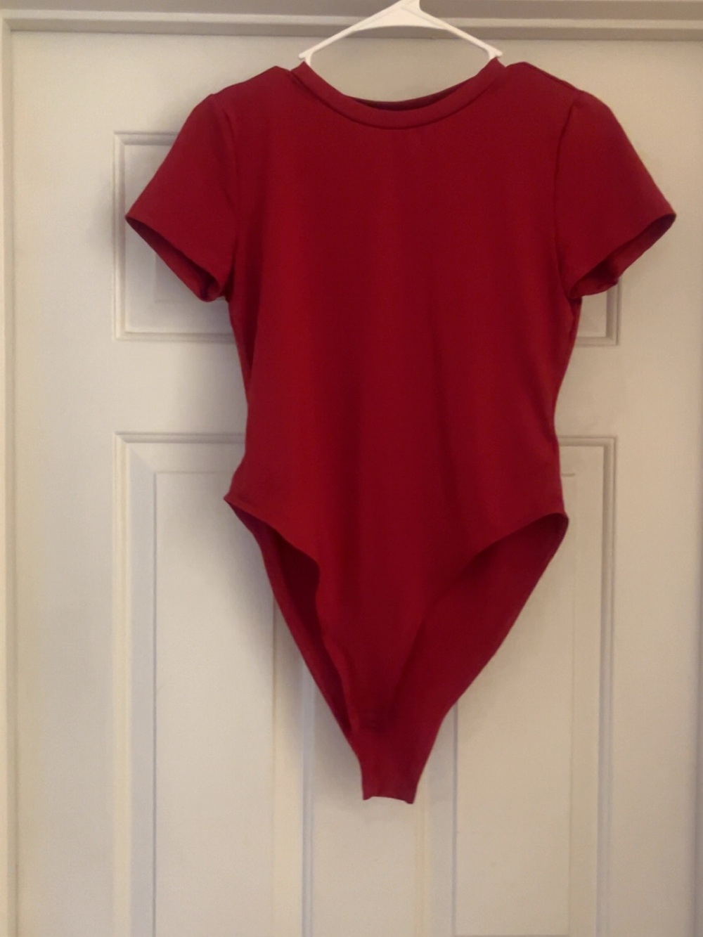 Short Sleeve Red One-Piece Bodysuit